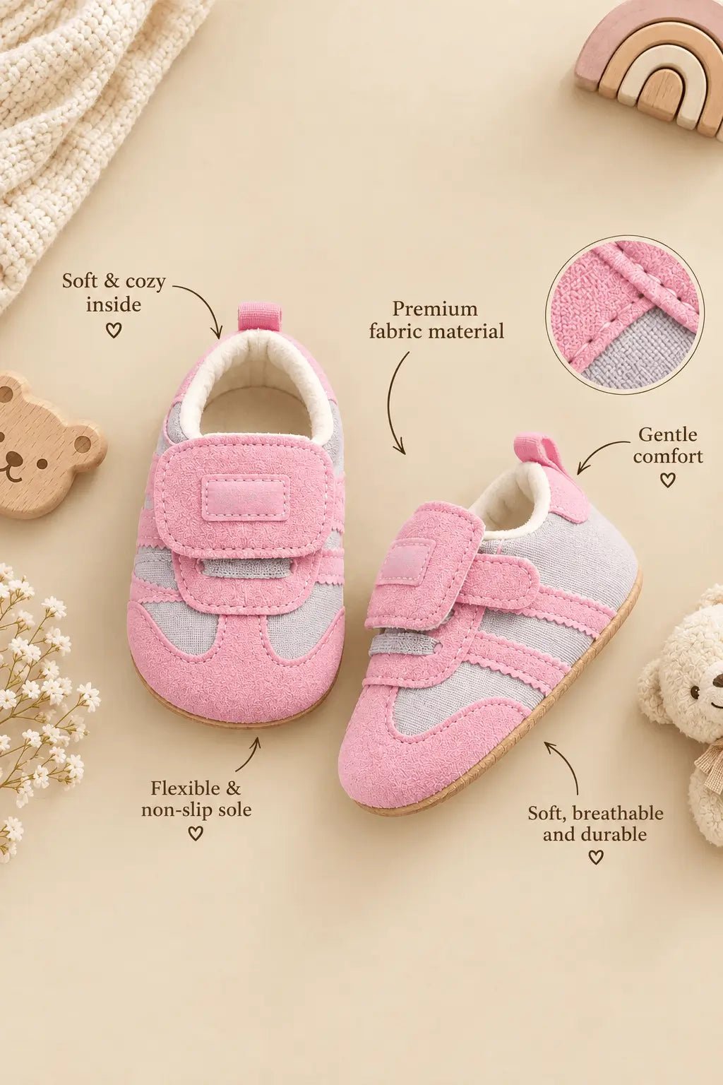 Lil Elan Premium Baby Sneakers | Soft-Sole Crisscross Design